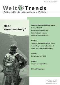 WeltTrends 96: Mehr Verantwortung? Deutsche Außenpolitik kontrovers, Cover